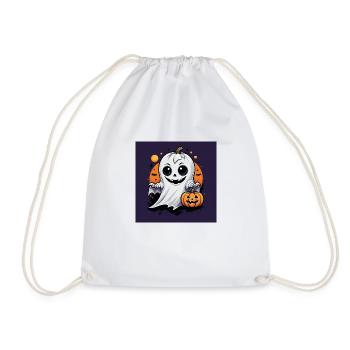 Ghost Ghost Halloween Pumpkin Bat - Drawstring Bag - white - Front