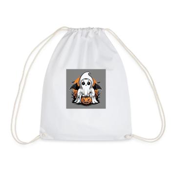 Ghost Ghost Halloween Pumpkin Bat - Drawstring Bag - white - Front