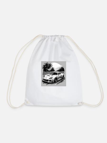 JDM Sportcar Tuning Driftcar Car Gift PS - Drawstring Bag - white