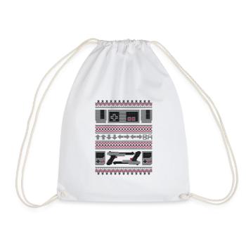 Ugly Christmas Gaming Gamer Christmas Gift - Drawstring Bag - white - Front