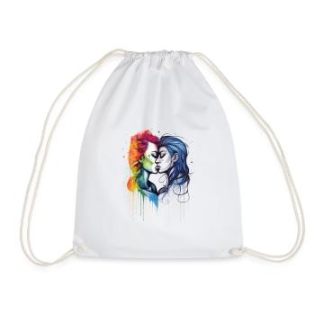 Pride Love Kiss - Drawstring Bag - white - Front