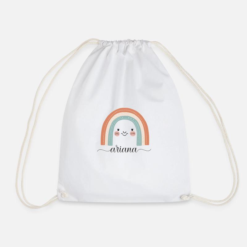 Ariana! Regenbogen, personalisierbar - Turnbeutel - Weiß