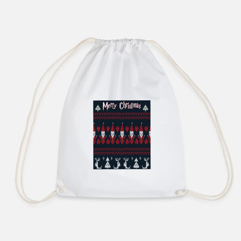 Merry Christmas - Drawstring Bag - white