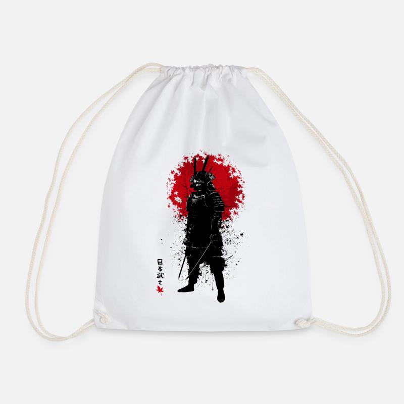 Samurai under the red eyes - Drawstring Bag - white