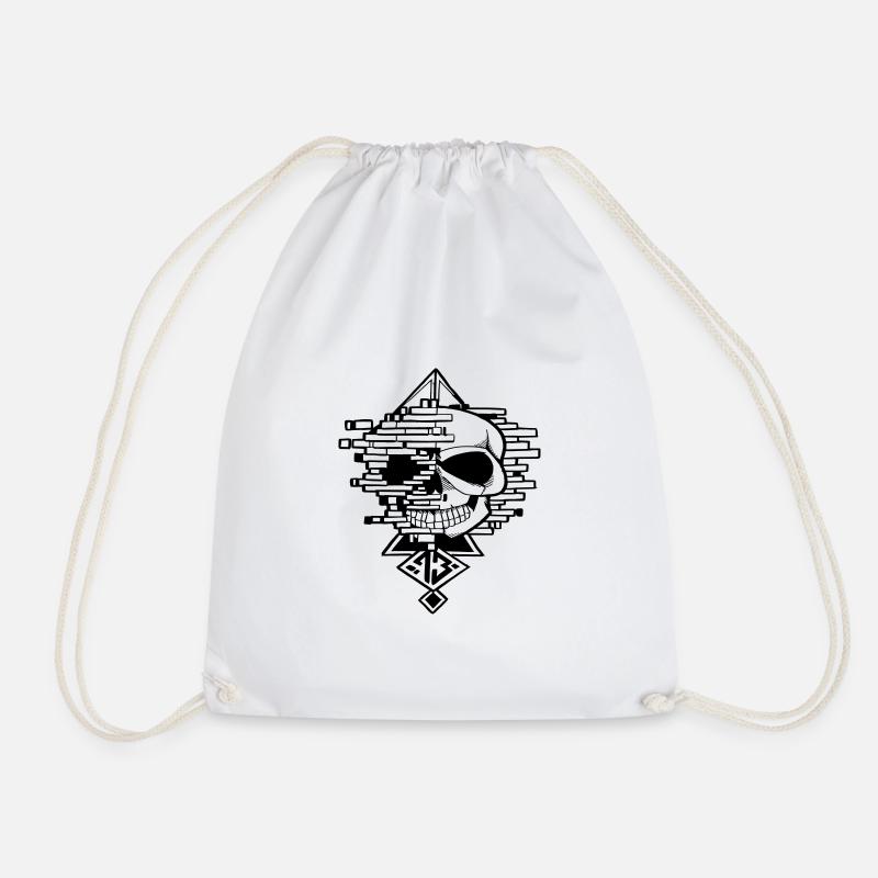 graphic crane - Drawstring Bag - white