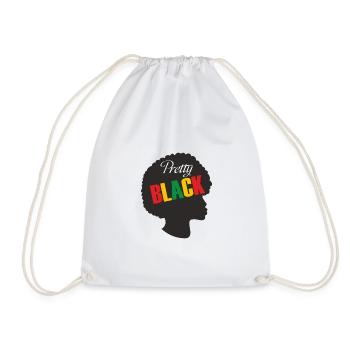 Juneteenth Day 1865, Pretty Black, Freedom Day - Drawstring Bag - white - Front