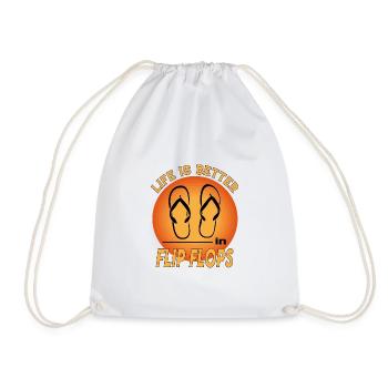 Tongs Sandales Chaussures La vie est meilleure - Sac de sport léger - blanc - Devant