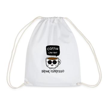 Coffee Can Any, Drink Espresso - Drawstring Bag - white - Front