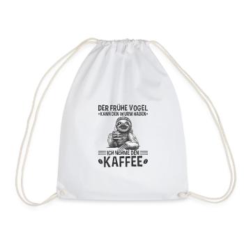 Faultier Kaffee Spruch Sloth Büro Morgenmuffel - Turnbeutel - Weiß - Vorne