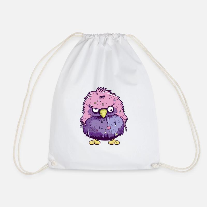 Grumpy bird - Drawstring Bag - white