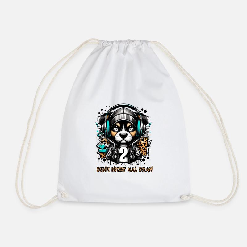 DON'T EVEN THINK ABOUT IT - Drawstring Bag - white