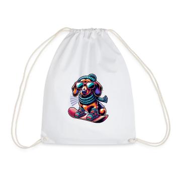 Teckel Snowboard Aventure D’hiver - Sac de sport léger - blanc - Devant