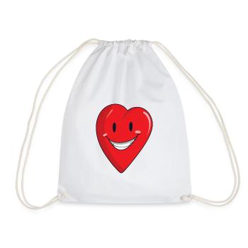 Cheerful heart with a smile - Drawstring Bag - white - Front