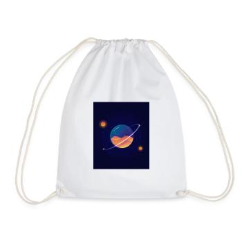 Galaxy Universe Universe Astronaut Earth Gift - Drawstring Bag - white - Front