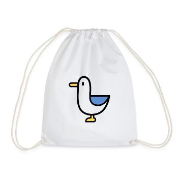Möwe Piktogramm - Turnbeutel - Weiß - Vorne