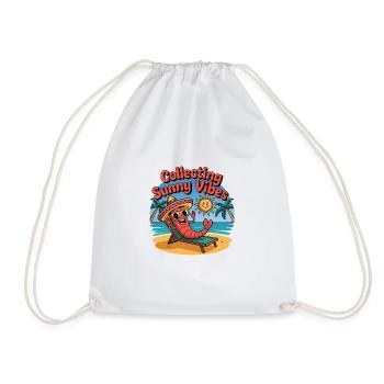 Ambiance estivale ensoleillée Drôle de crabe sur la plage - Sac de sport léger - blanc - Devant