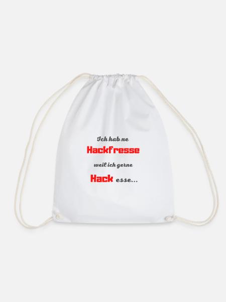 Premium Design Ich hab ne Hackfresse - Turnbeutel - Weiß