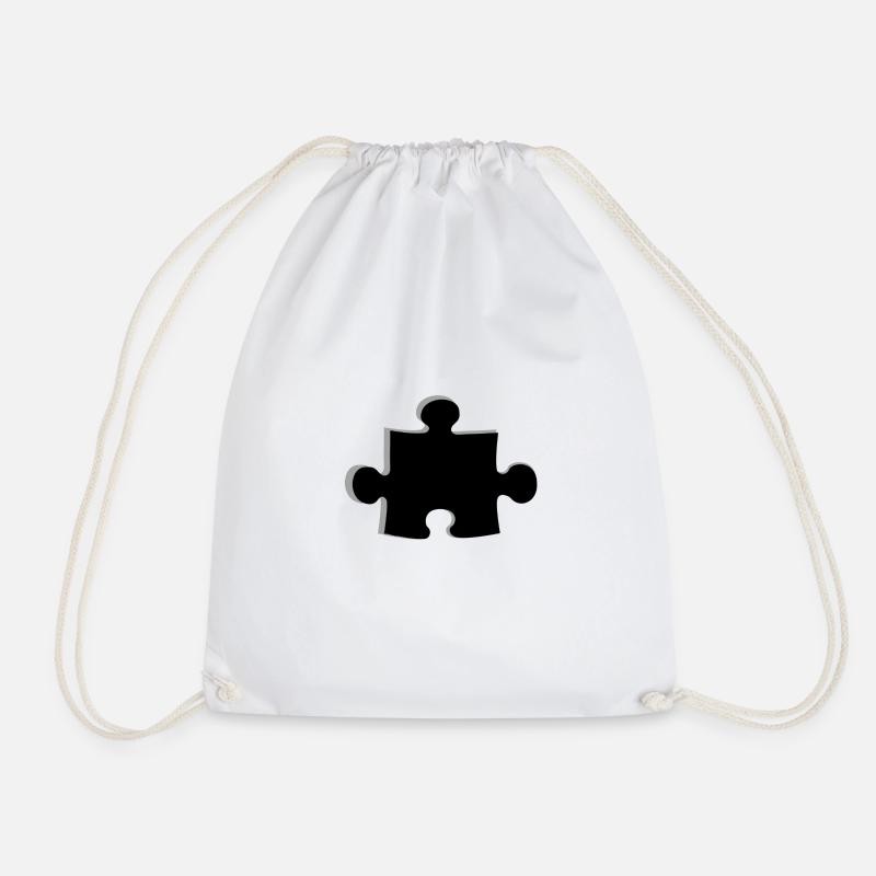 Puzzle - Drawstring Bag - white