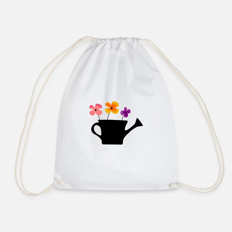 watering can - Drawstring Bag - white