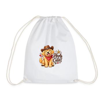 Howdy Cutie Hund im Cowboylook - Turnbeutel - Weiß - Vorne