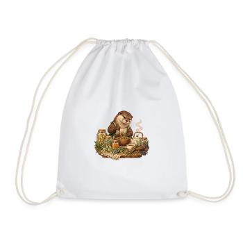 Otter mischt Kräutertee - Turnbeutel - Weiß - Vorne