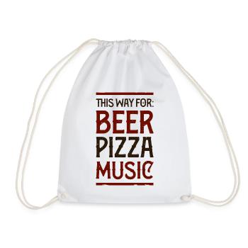 BPM = BEER PIZZA MUSIC - Drawstring Bag - white - Front
