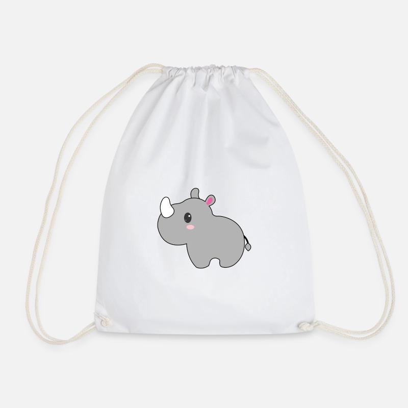 Modo the rhino - Drawstring Bag - white