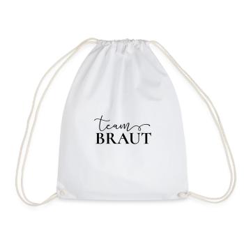"Team Braut" , personalisierbar - Turnbeutel - Weiß - Vorne