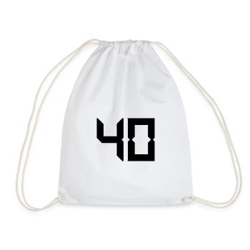 40 YEARS. 40th ANNIVERSARY. BIRTHDAY 40 YEARS. 40 - Drawstring Bag - white - Front