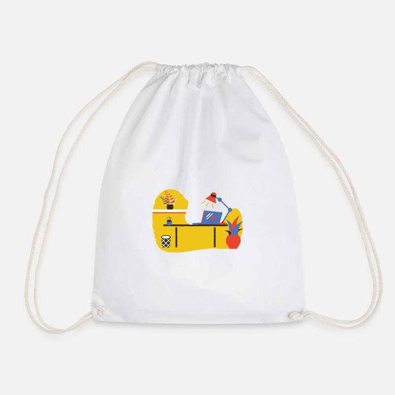 Bermuda - office - Drawstring Bag - white