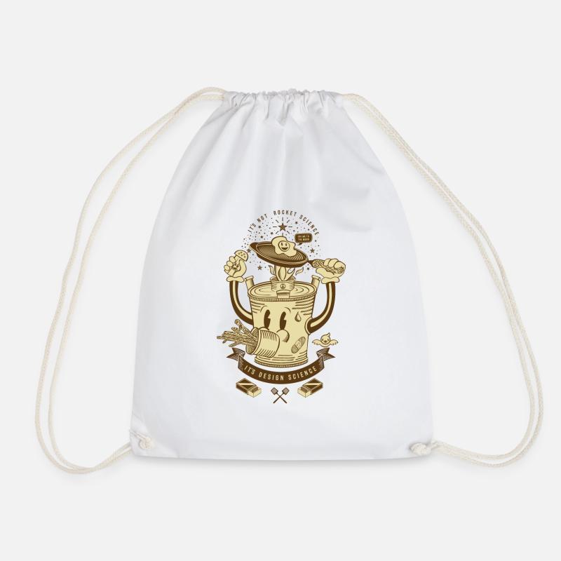 MR Rocket Stove (sepia) - Drawstring Bag - white