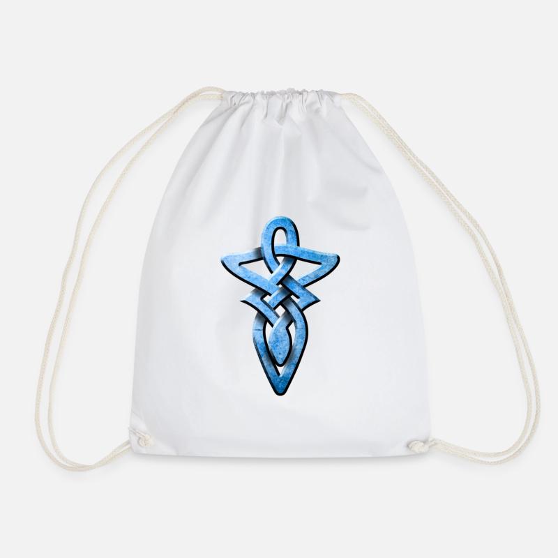 tribal_knot_blue - Turnbeutel - Weiß