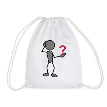 greyman_with_issues_at_hand_3c - Drawstring Bag - white - Front