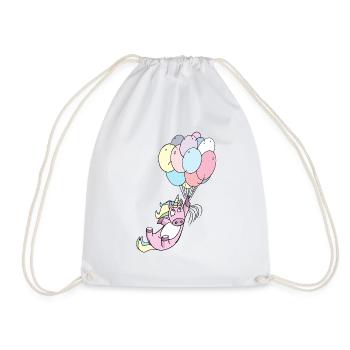 Einhorn Luftballons - Turnbeutel - Weiß - Vorne