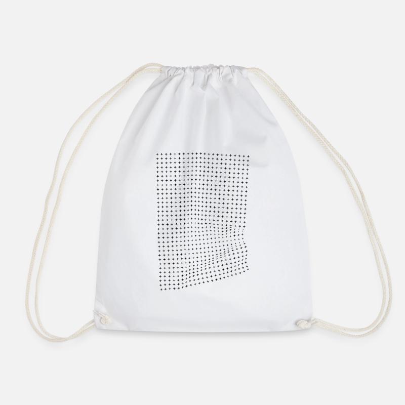 Optical illusion of a creasing effect - Drawstring Bag - white