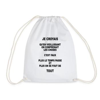On se fout de tout (humour) - Sac de sport léger - blanc - Devant