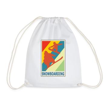 Sport de snowboarder style rétro vintage - Sac de sport léger - blanc - Devant