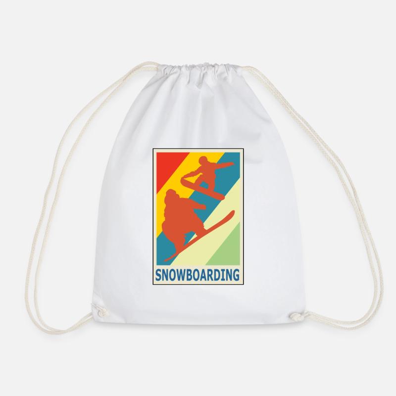 Vintage Retro Style Snowboarding Snowboarder Sport - Turnbeutel - Weiß