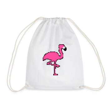 Pixel Flamingo - Turnbeutel - Weiß - Vorne