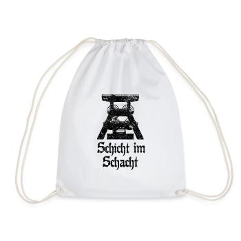 Layer in the mine pit miner - Drawstring Bag - white - Front