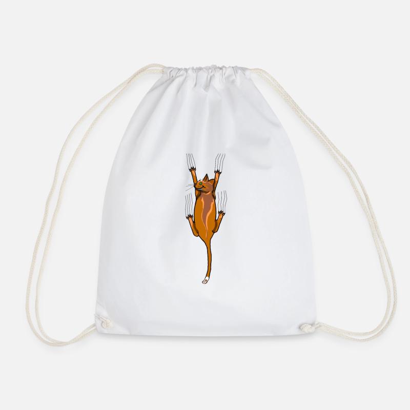 cat - Drawstring Bag - white