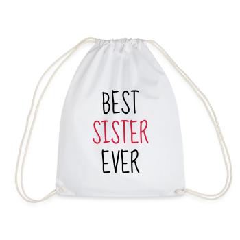 Sister - Friend - Brother - Baby - Birth - Sis - Drawstring Bag - white - Front