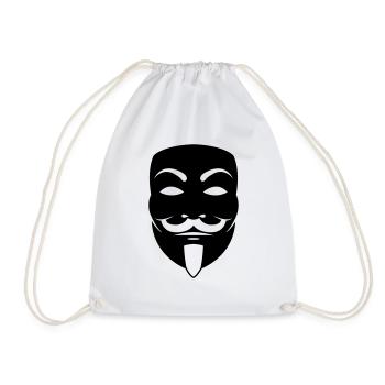 anonymus_maske - Turnbeutel - Weiß - Vorne