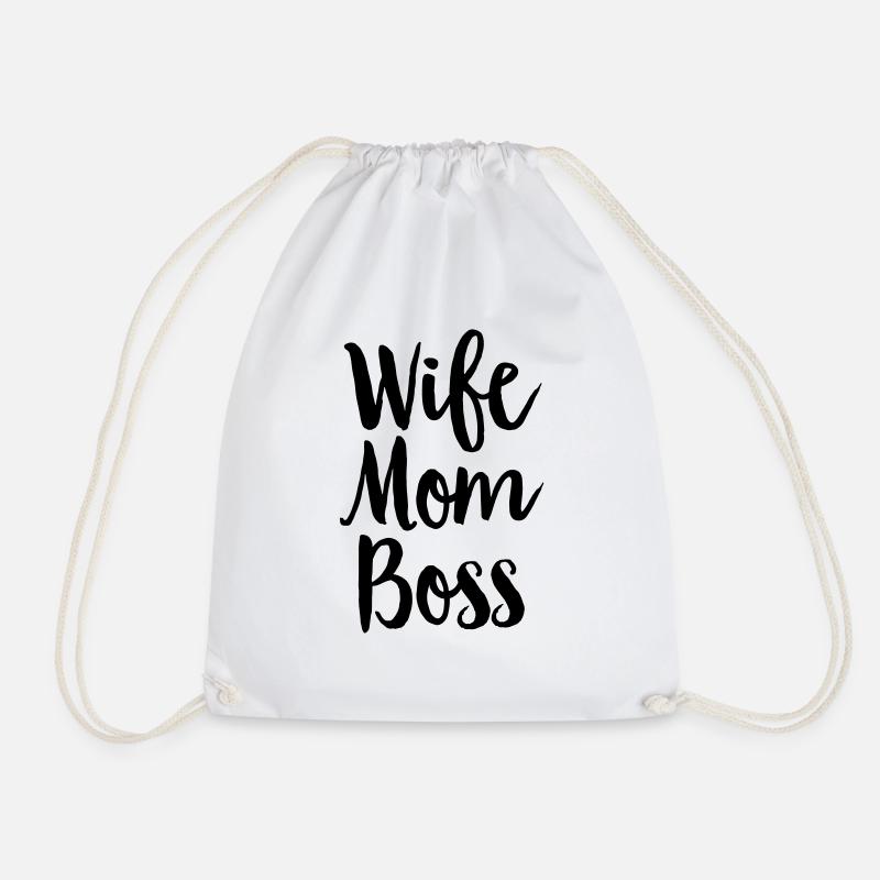 Wife - Mom - Boss - Turnbeutel - Weiß