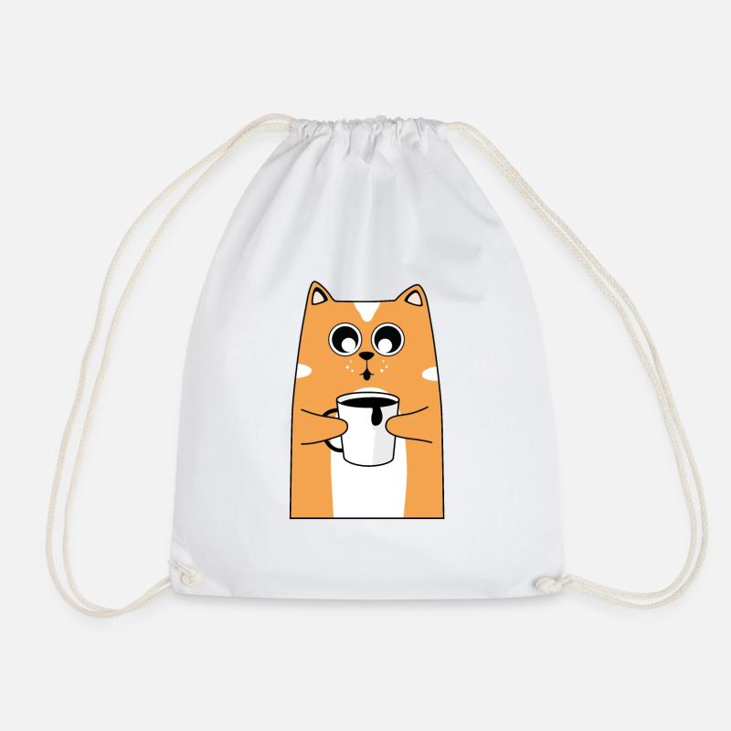 Cat Coffee Design - Sac de sport léger - blanc