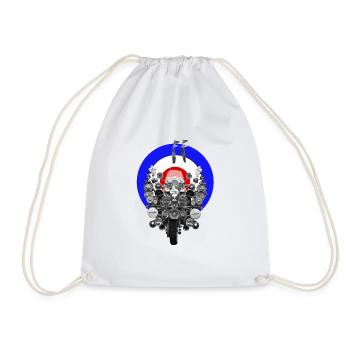 mod Scooter Bullseye - Drawstring Bag - white - Front