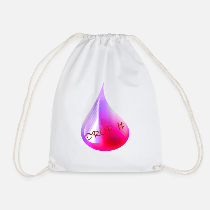 Drop it / just let go of problems :-)) RED - Drawstring Bag - white