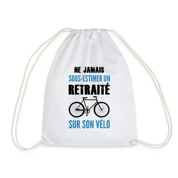 Ne jamais sous estimer un retraité sur son vélo - Sac de sport léger - blanc - Devant