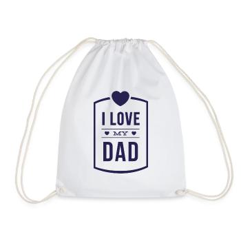 LOVE MY DAD KINDER BABY VATER PAPA VATERTAG MUTTER - Turnbeutel - Weiß - Vorne