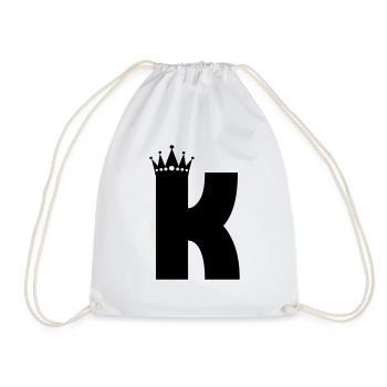 Buchstabe K Krone - Turnbeutel - Weiß - Vorne